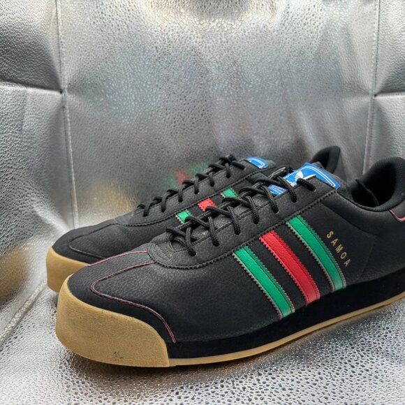 Size 13 Adidas Samoa‎ Mens Black Scarlet Gum Low Top Trainers Shoes EG6086 main image 9